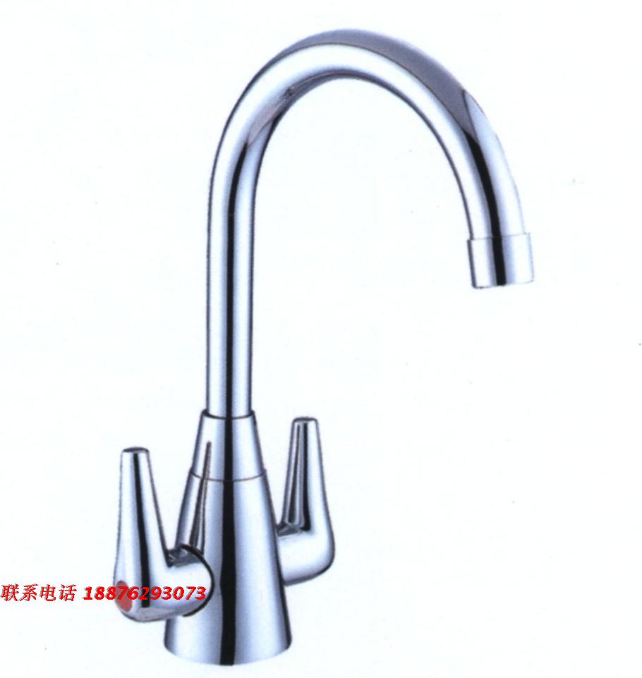 BY Hot and cold copper 360deg rotating double handle single hole hot and cold kitchen sink basin faucet
