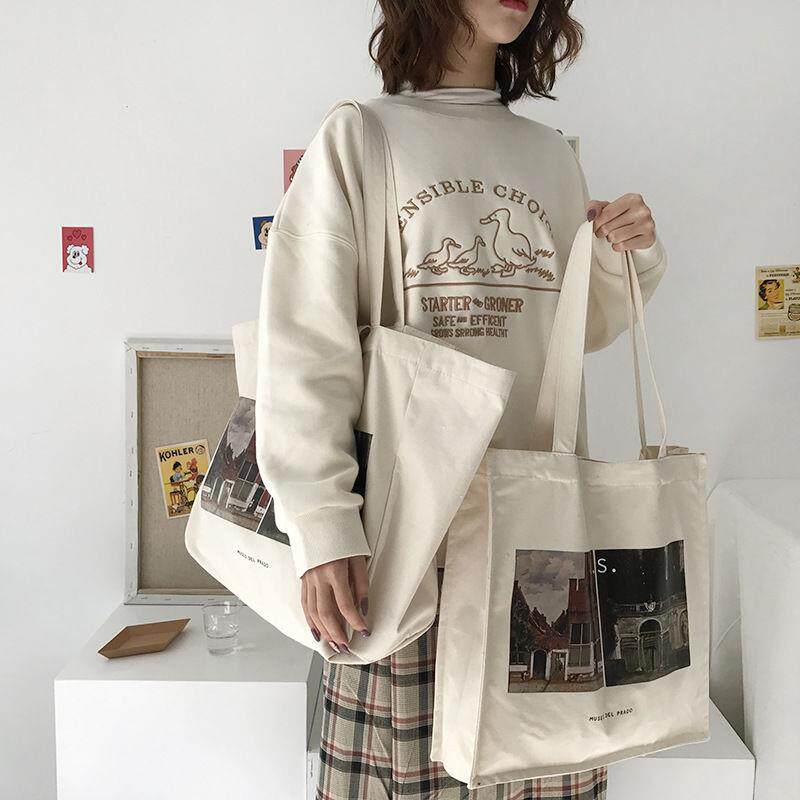 Sail Bag Ins Lukewarm Wind Original Retro Wind Large Capacity Sail Bag Day Ensemble Brief single shoulder handmade handbag