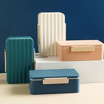 Bento box ins Wind insulation with lid can be heated by microwave oven heating simple lunch box with tableware office worker single lunch box