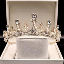 Crown Bride 18th birthday Super fairy headdress Baroque Korean simple atmospheric princess wedding dress Crown wedding