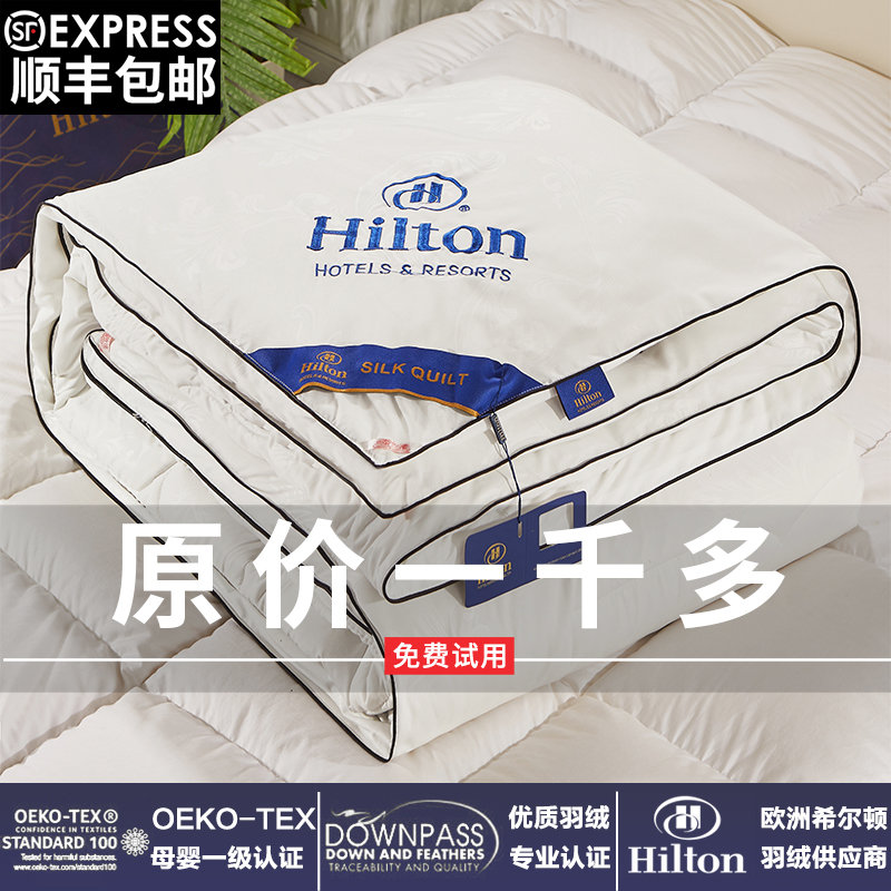 Outlet Hilton Hotel Silk Quilt 100 Mulberry Silk Spring Autumn Quilt Quilted By the Core Winter quilted by cotton quilted by air conditioning Summer