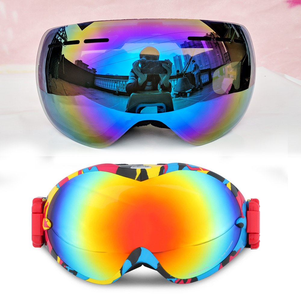 Adult ski goggles - new men's and women's double-layer anti-fog large spherical glasses mountaineering goggles can be card myopia outdoor