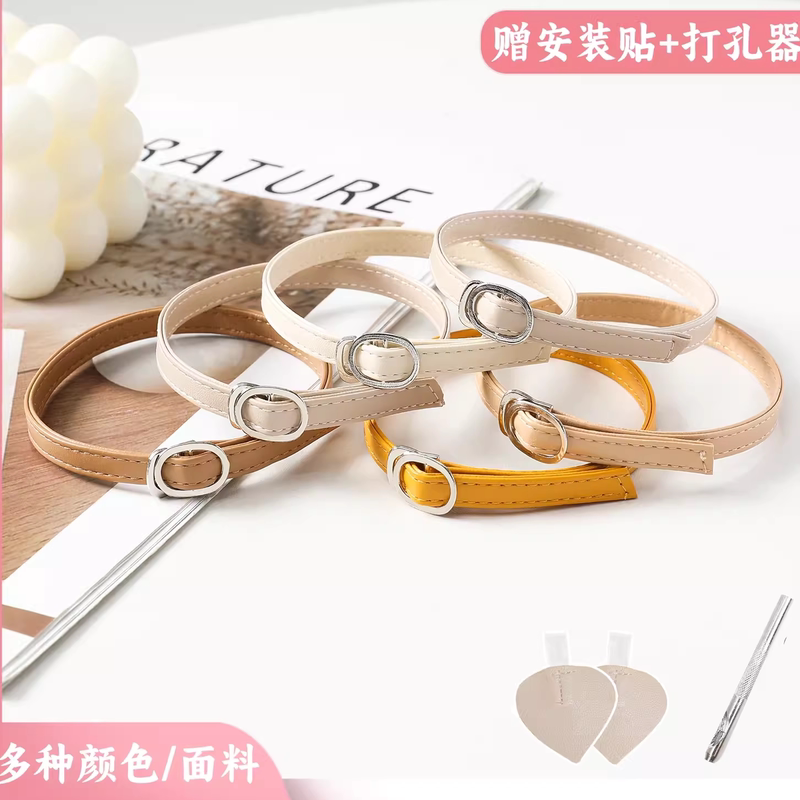 LAOSHU No-Installation 50-Color Anti-Slip High Heel Invisible Versatile Lazy Shoelaces That Don'T Slip Off the Heel and Wrap Around the Ankle with a Single Buckle