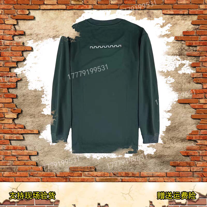 New T-ink green long sleeve shirt reflective dry coat olive green male energy running breathable training t-shirt