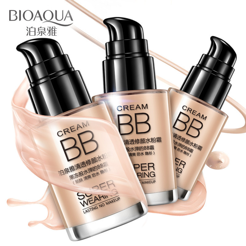 Poquanya clear face repairing water powder cream BB cream liquid foundation concealer moisturizing moisturizing isolation cream nude makeup student girl