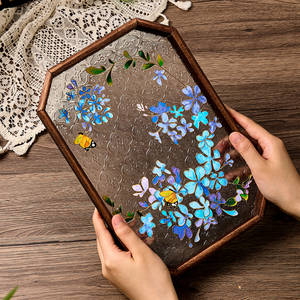 Cloisonné Enamel Painting DIY Handmade Material Kit, Cloisonné Tea Tray, Intangible Cultural Heritage Ornament, Gift D