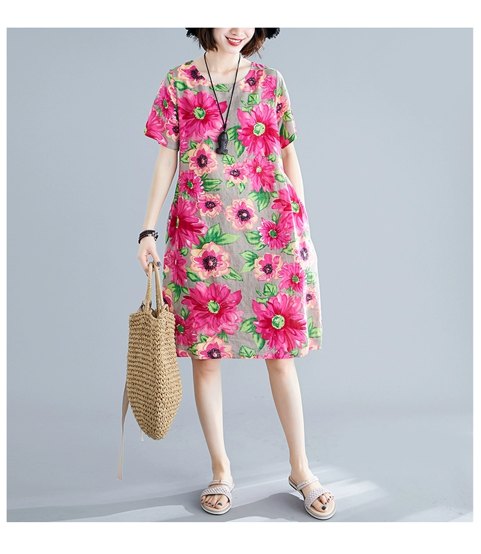 Váy cotton và vải lanh nữ 2019 mới mùa hè đầm giản dị Thịt Tây Tạng lỏng lẻo đắt tiền - Sản phẩm HOT