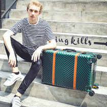 Suitcase Men and women Students Korean version Large capacity universal wheel password box aluminium frame pull bar case trendy suitcase leather case