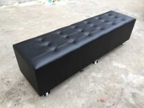Leather shoe change stool shop long stool sofa stool club rest long square shoes stool long strip chair black