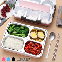 304 stainless steel insulation lunch box children primary school students office workers portable separated grid bento lunch plate lunch box