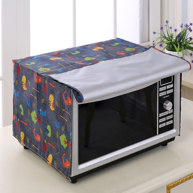 Plaid deer thickened microwave oven cover universal curtain cotton linen art All-inclusive dust cover cloth cover oil-proof oven cover towel