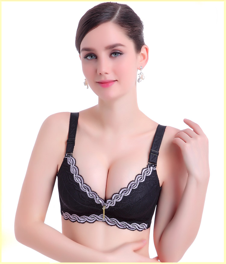 Sexy ngực nhỏ ngực phẳng aa cup lady đồ lót ren bốn ngực siêu dày thu thập điều chỉnh áo ngực trên áo ngực áo ngực nữ