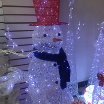 Christmas Decorations Snowman Acrylic Glowing White Snowman Mall store Square Large Scene Decorative Pendulum