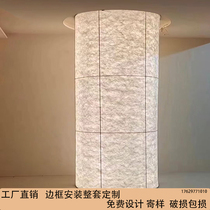 Laminated tempered background wall wired silk glass Du Xuanbang paper glass paper screen art landscape painting partition