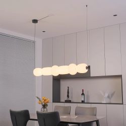 Wabi-Sabi Style French Cream Restaurant Pendant Light, Gourd Pendant Light, Modern Minimalist Long Bar Counter Shop Decorative Pendant Light