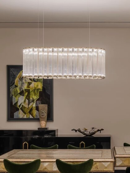 Modern minimalist living room lamp light luxury bedroom lobby headlight Italian restaurant designer model room crystal lamp chandelier