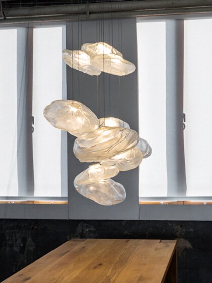 Designer Glass Lampshade Chandelier Retro Nordic Restaurant Creative Personality Art Clothing Store Hotel Engineering Lighting Fixtures