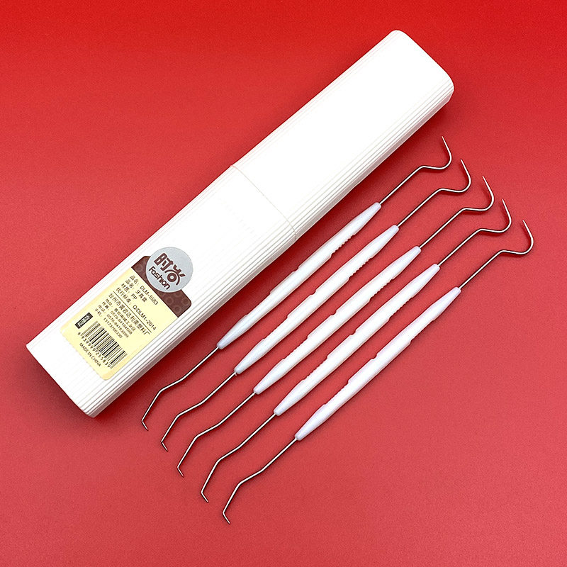 Toothy deaper stainless steel tooth probe double head tooth hook tooth slit cleaning tooth hole plug tooth medical oral care tool