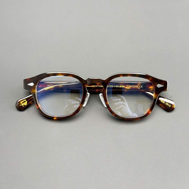 Japanese-Style Handmade Small Frame Glasses Frame, Same Style as Johnny Depp, Thick Frame Acetate Tortoiseshell Glasses, Classic Unisex Prescription Glasses Japanese-Style Handmade Small Frame Glasses Frame, Same Style as Johnny Depp, Thick Frame Acetate Tortoiseshell Glasses, Classic Unisex Prescription Glasses