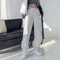 MOONA Pure Cotton Bouquet Leggings Women Snowflake Grey Spring New European And European Casual Pants Loose Straight Barrel Sports Pants