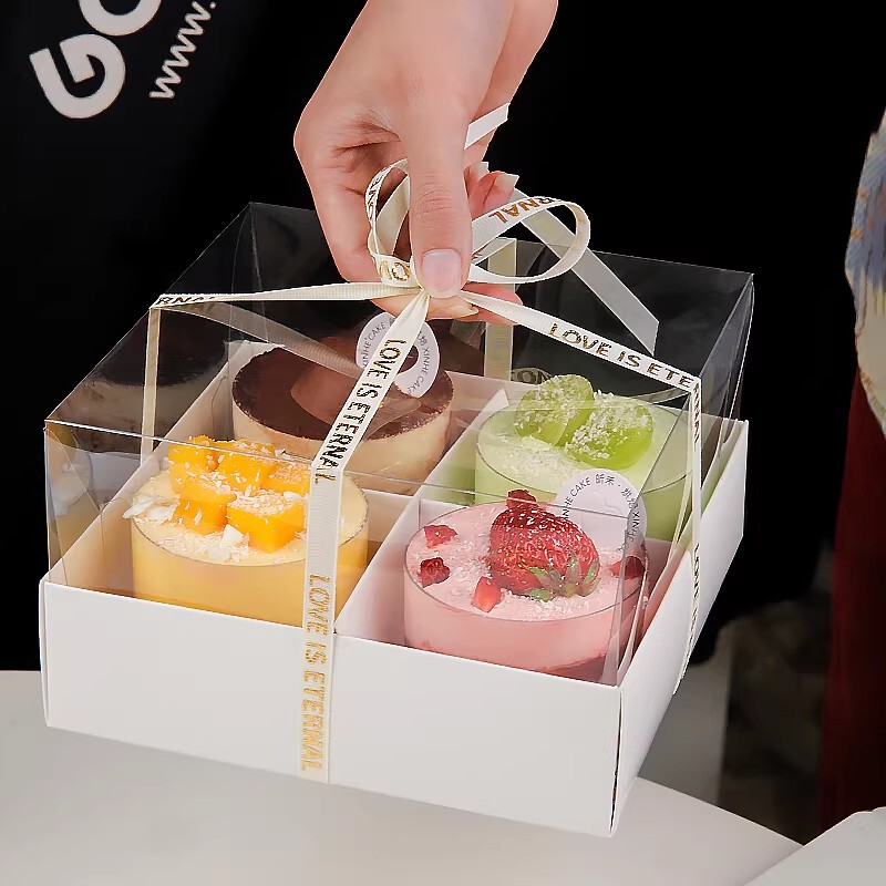 Four-Six Grid Cake Packaging Box, Birthday Cake Paper Cup Mousse, Spring Outing Picnic Take-Out Packaging Box, Baking Four-Six Grid Cake Packaging Box, Birthday Cake Paper Cup Mousse, Spring Outing Picnic Take-Out Packaging Box, Baking