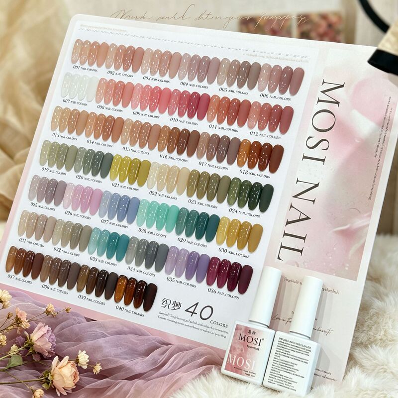 Gradient Blush Nude Color Nail Polish Gel Set, 40 Colors Recommended for Nail Salon Opening