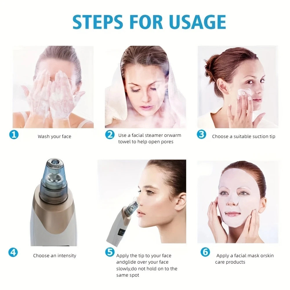 Сосать черный глава инструмент blackhead remover vacuum facial pore cleaner tools 吸黑头仪 0431