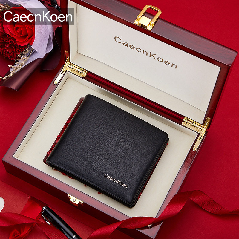 Men's Wallet Genuine Leather Short thin Money clip Male head layer Bull Leather Casual Multi-Blocking Youth Leather Wallet-Taobao