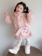 Girls' Autumn and Winter Rabbit Ear Lamb Wool Coat, New Style Children's Fleece-Lined Thickened Fur Sweater Jacket, Baby Girl Winter Clothing