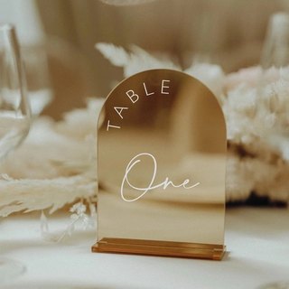 Transparent acrylic gold table card table number wedding