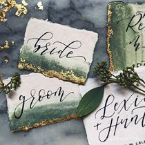 Seat card gold foil Dark Green seat card dinner plate Card Wedding name card wedding 2020 thank you card small card