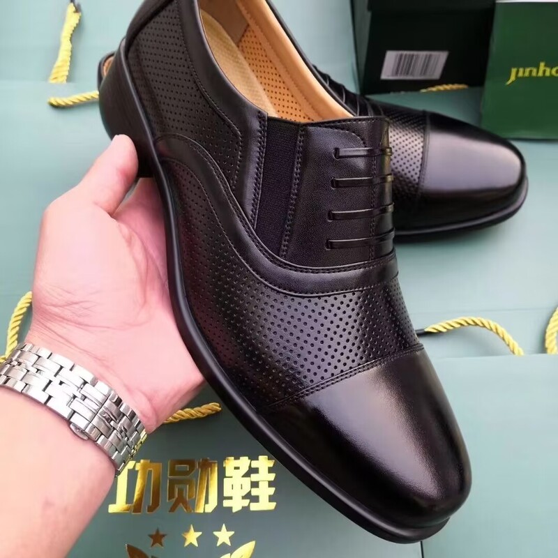 Authentic Golden Monkey Three-Strap Leather Sandals, Military Commemorative Summer Casual Breathable Perforated Anti-Odor Mesh Merit Leather Shoes