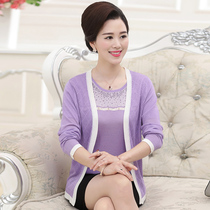 Knitted sweater jersey real two-piece set fashion temperament mother womens clothing