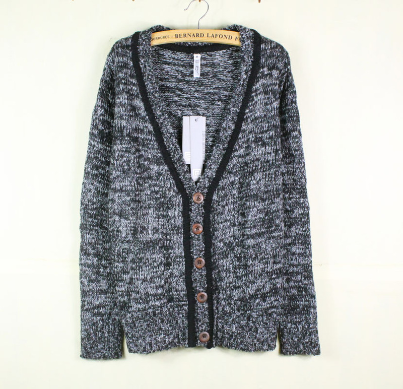 New Export Spring, Autumn and Winter Clothing with Pockets, Men's and Women's V-Neck Long-Sleeved Wool Cardigan Sweater Jacket Top