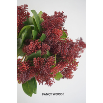 Simulation red fruit branch Clove bean branch Model room American home simulation flower