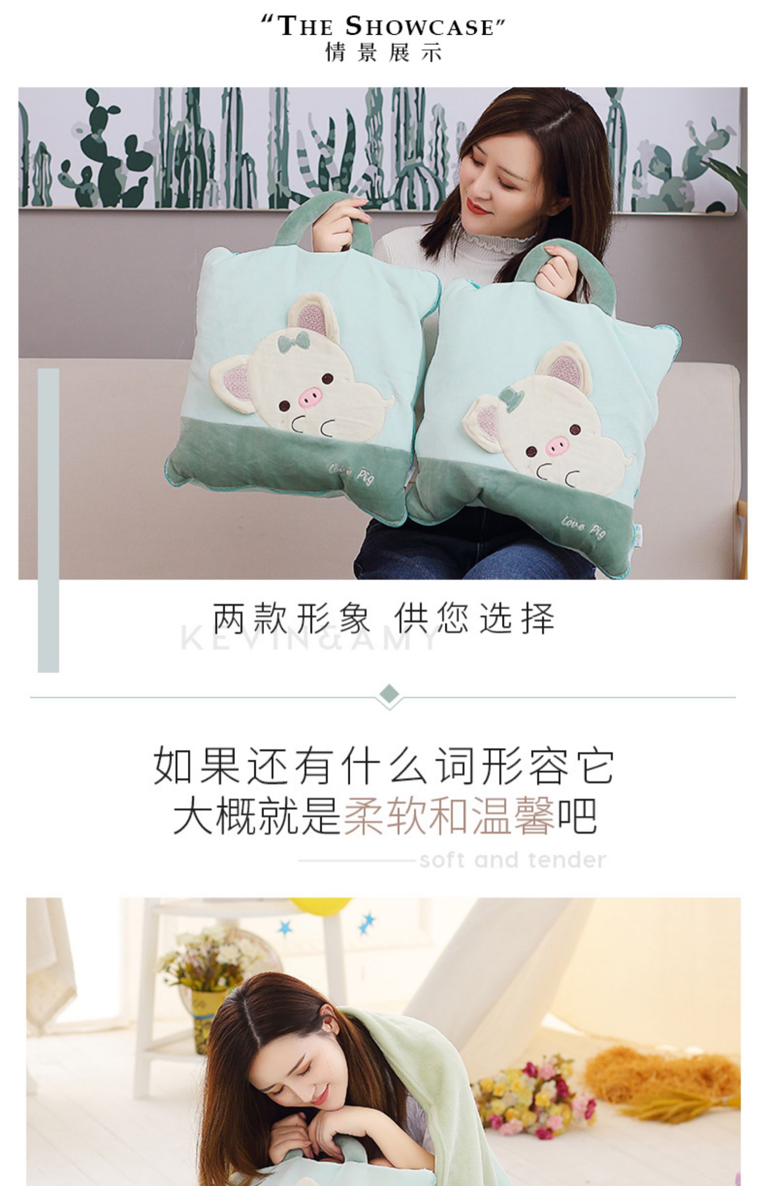 Ăn trưa gối chăn đôi sử dụng dày nữ mùa đông ba trong một chiếc xe văn phòng chăn điều hòa đệm gối - Trở lại đệm / Bolsters bộ ngủ văn phòng
