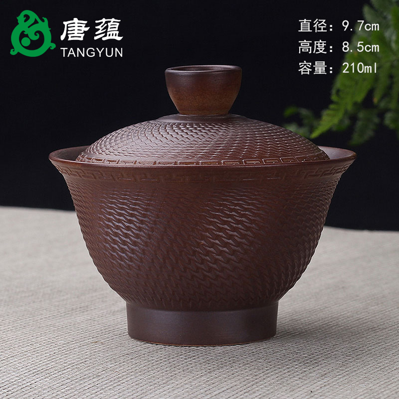 Yixing undressed ore violet arenaceous tureen kung fu tea tea for only three bowl of tea cup large teapot teacup firewood