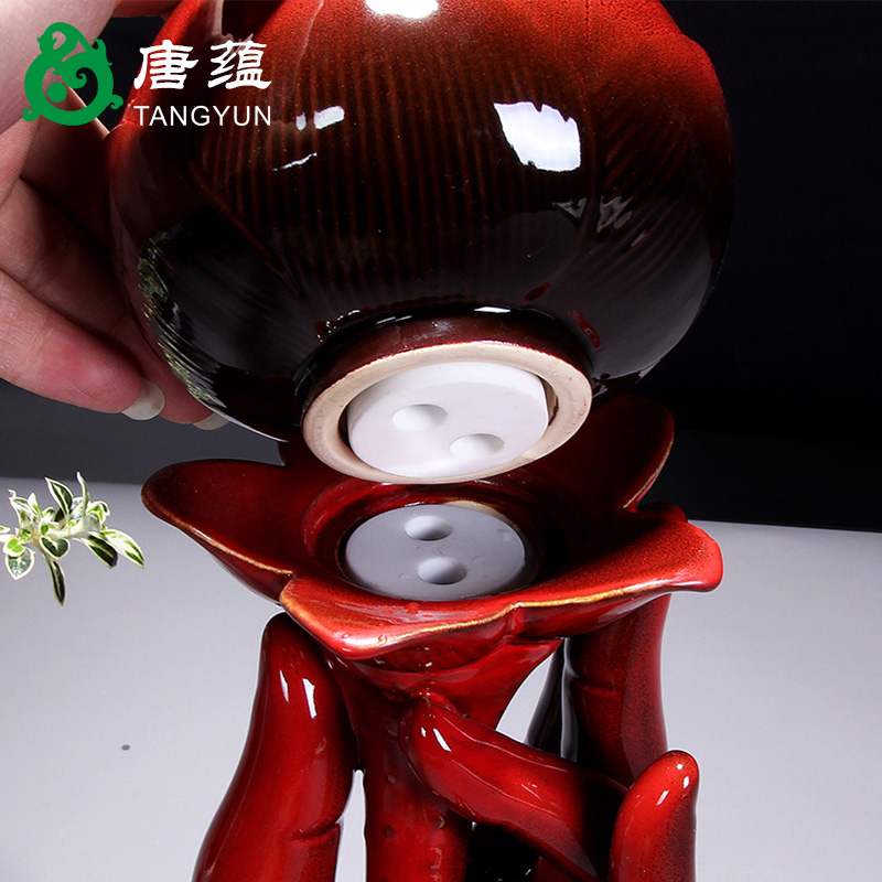 Jingdezhen kung fu tea set ceramic household lazy hand jade lotus automatic teapot teacup simple package