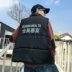 Phong cách Hồng Kông mùa thu và mùa đông Phiên bản Hàn Quốc của những chiếc áo vest hip hop đầy độc ác của nam giới áo ba lỗ tập gym Áo vest cotton