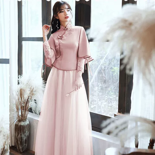 Платье подружки невесты, юбка для школьников, ретро лонгслив, нарукавники, комплект, коллекция 2021, яркий броский стиль