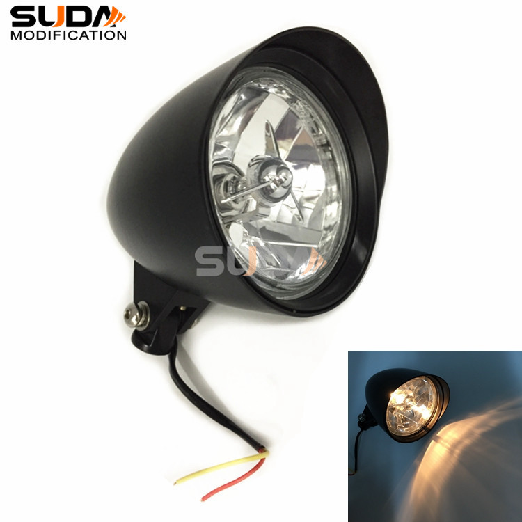 Motorcycle accessories Harley XL883 XL1200 soft tail fat denim headlights black round lamp assembly