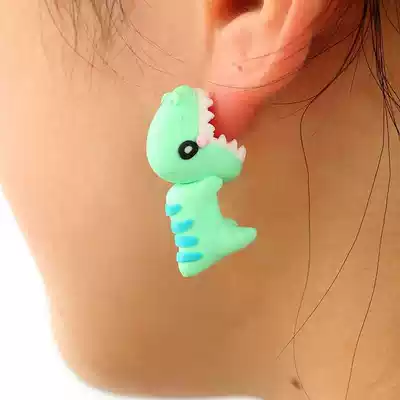 aliexpress wish dinosaur stencil earrings t-rex cute blue