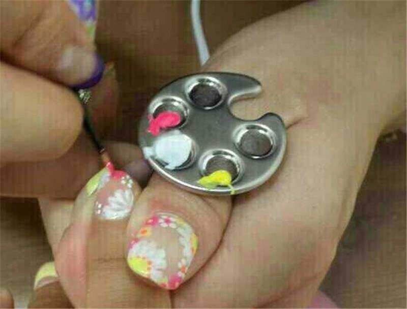 popular 1 pc mini finger nail art palette for free hand mani