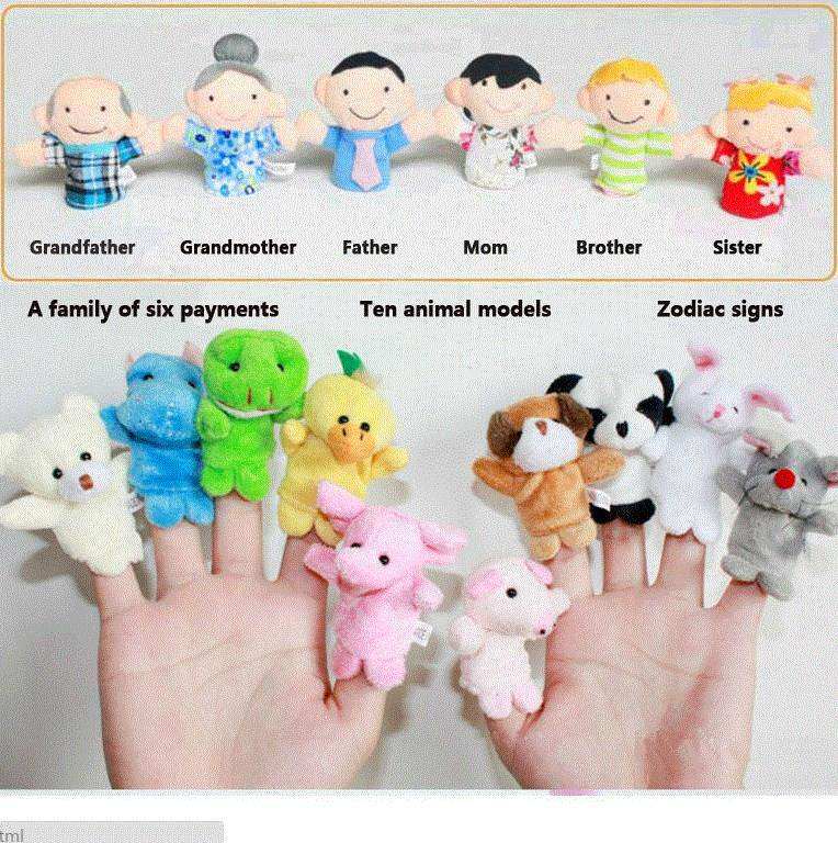 10pc animal finger puppets cartoon family members  gift
