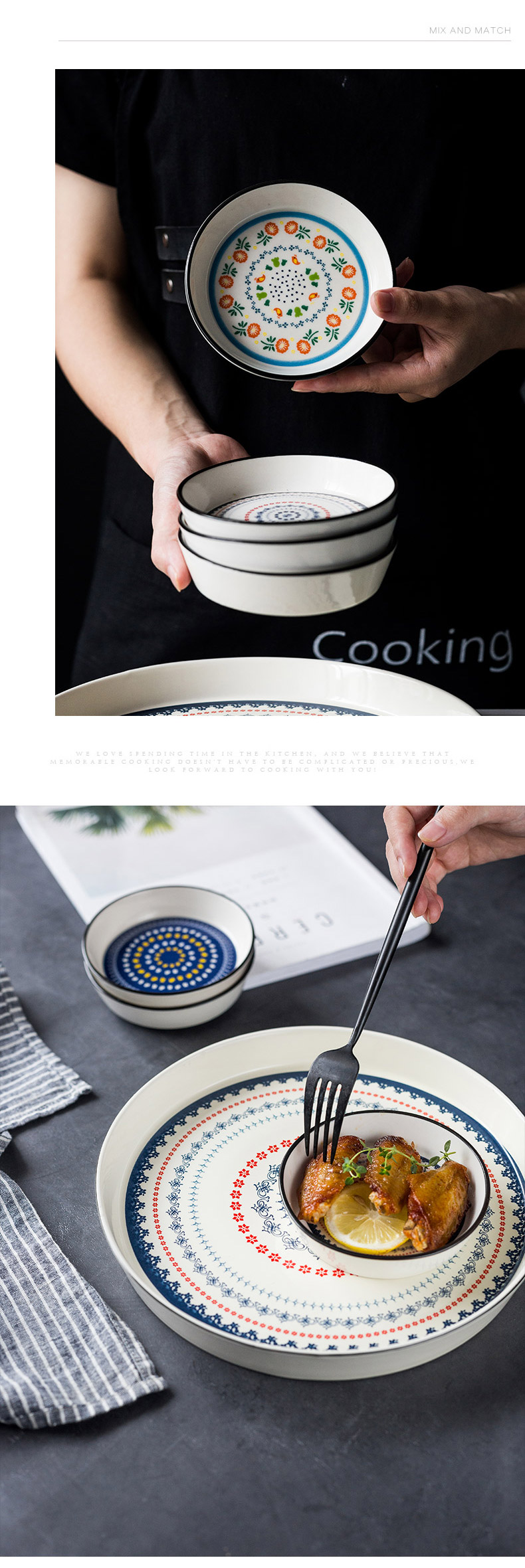 Nordic steak western suit combination plate plate pasta dish dish ins wind creative household tableware ceramics