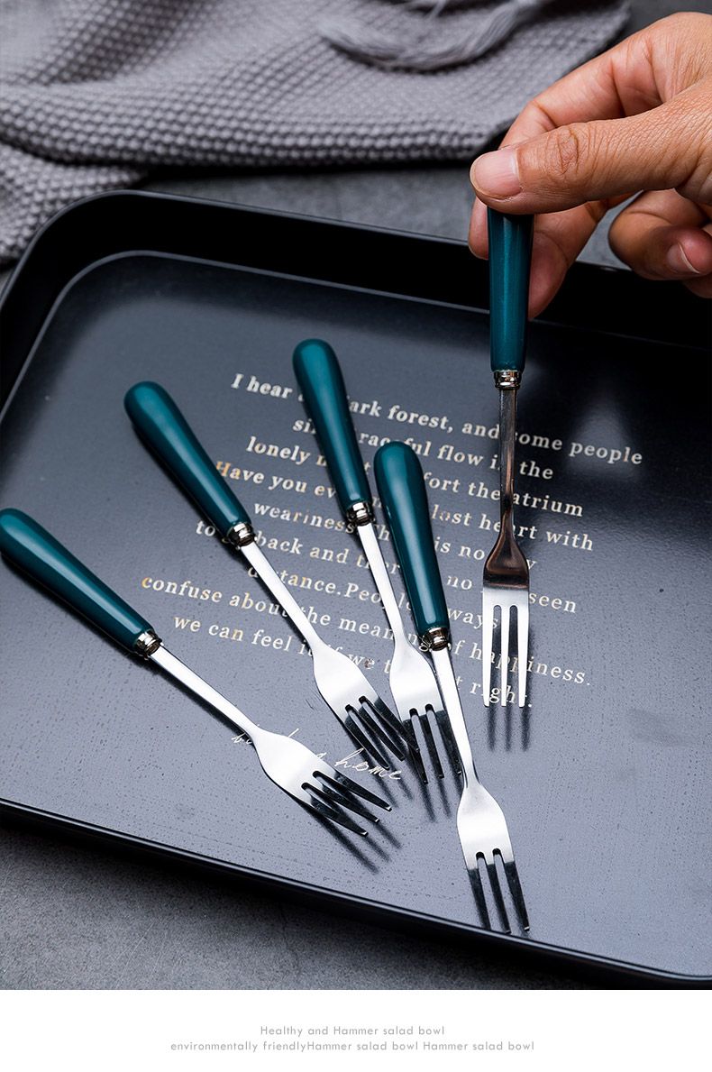 Fruit fork suit household creative lovely Fruit of Nordic stainless steel insert small fork fork ceramic cake fork