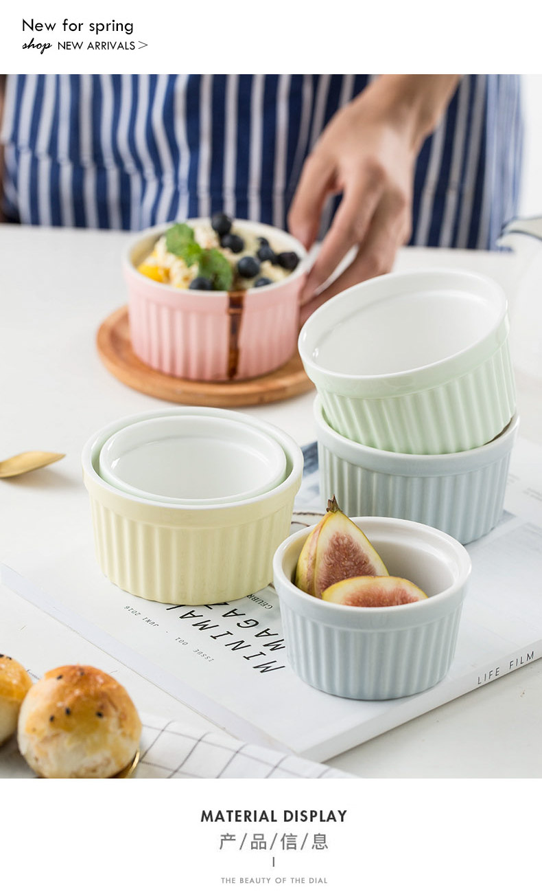 Nordic shu she ceramic baking baking mold baking bowl bowl pudding steamed egg cup bowl home ideas for their jobs