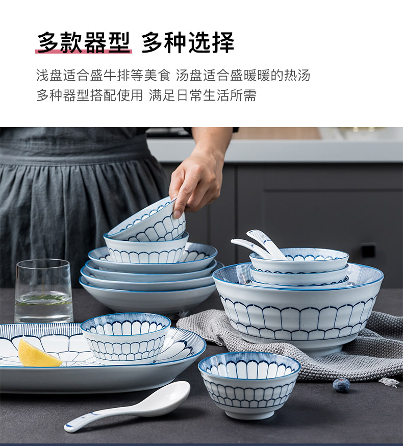 Japanese dishes suit to use chopsticks dishes dishes creative move household Chinese pottery and porcelain of jingdezhen blue and white porcelain tableware