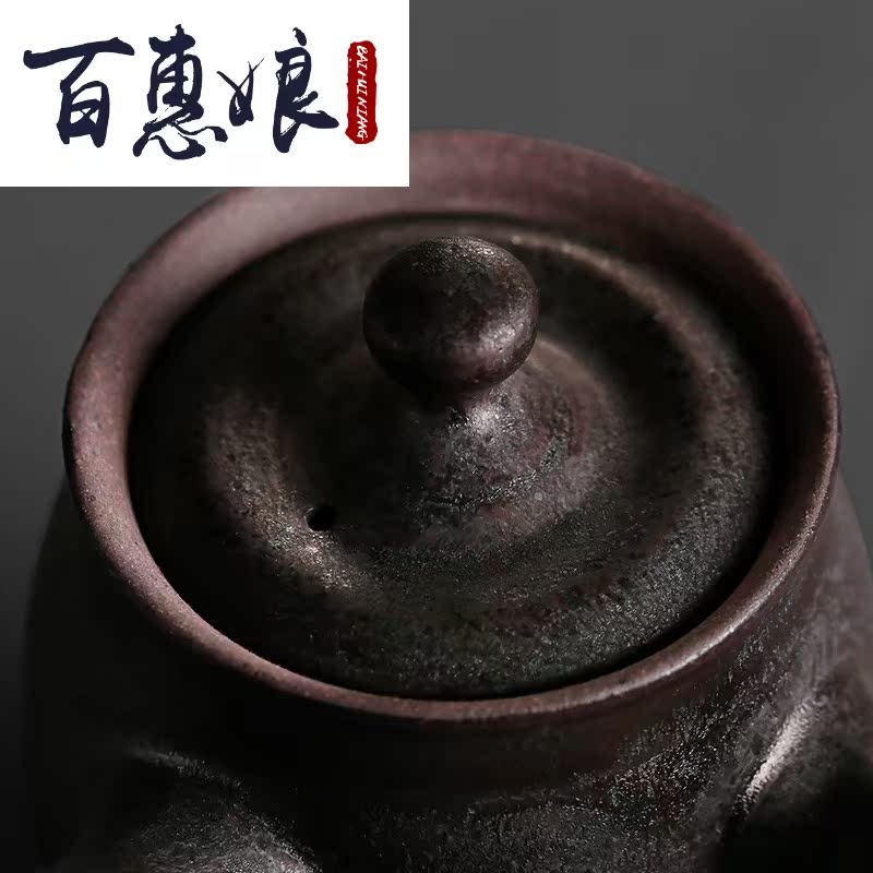 (niang Japanese side pot of coarse pottery teapot kung fu tea set single pot of boiled ceramic teapot restoring ancient ways of black tea