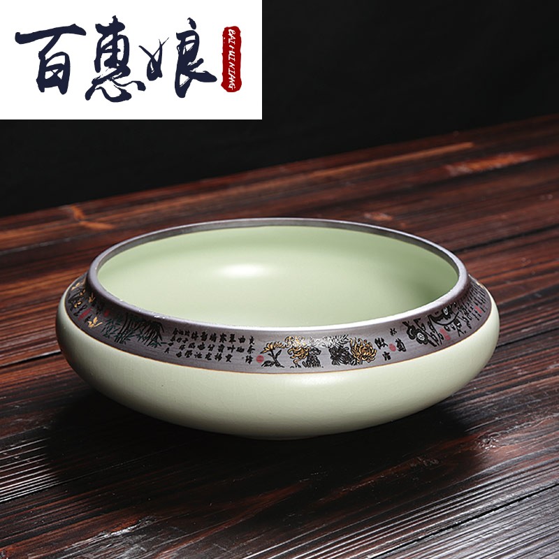(niang elder brother up cup tea wash to wash water, after the heavy large household Japanese zen ceramics jingdezhen archaize potted the plants